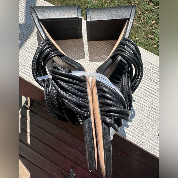 Stuart Weitzman | Twist Block Nappa Leather Sandals Size 8 - Picture 5 of 7